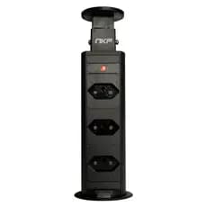 Torre de Tomada de Embutir Retrátil Mesa Multiplug 3 Tomadas Torre de Tomada 20 Amperes
