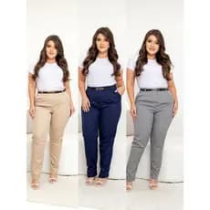 kit Calça Alfaiataria Feminina  Moda Social Elegante kit com 2 calça