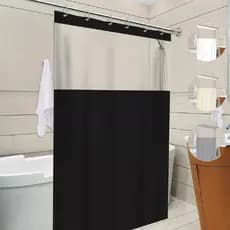 Cortina de Box Com Visor Transparente Em PVC Impermeável Para Banheiro Anti Mofo Com Ganchos Varias Cores