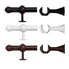 Kit Varão de Madeira Para Cortina 2,00 Metros 19mm Fino Várias Cores