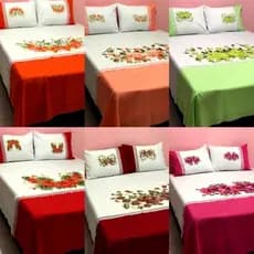 Lençol Pintado Casal com Fronhas Box Lencol Colcha