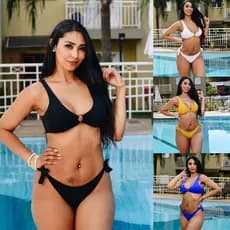 Biquíni Liso com Argola Plus Size Top e Calcinha Fio Duplo Poliamida Moda Praia Verão Cores M-3G