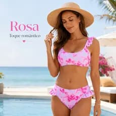 Biquíni Mãe 34-44 e Filha 4-14 Tie Dye Top Cropped com Babado Conjunto Adulto Juvenil Infantil Praia