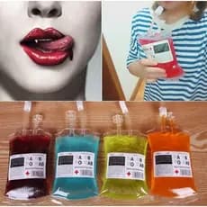 Bolsa de Sangue Falsa com Canudo – Halloween / Festa Temática / Cosplay