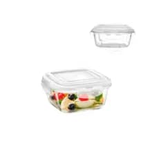Pote Hermético Quadrado de Vidro 320ml