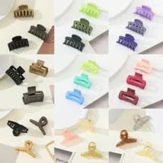 Conjunto de 12 peças piranha Clip de Outono Inverno Pequeno pacote 12 Clip de Agarramento Fosco Fosco Fosco Multi-Color Opcional Clip de Cabelo Quadrado Acessórios de Cabelo Shark Clip