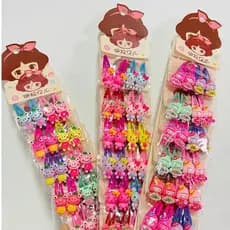72 Tic Tac Rabico de Cabelo Infantil Colorida 20 Tic Tac/Frutinha /Animais /Laçinho.