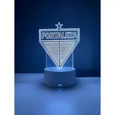 Luminária LED em Acrílico Fortaleza Esporte Clube Base RGB 7 Cores Oficial Clube Time Decoração