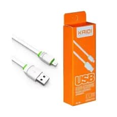 Cabo de 1 metro Lightning-USB para iPhone 1000mm Cabo Achatado 100cm Kaidi Entrada Lightning iPhone