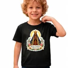 Camiseta Infantil Nossa Senhora Aparecida Algodão Premium Menina Menino