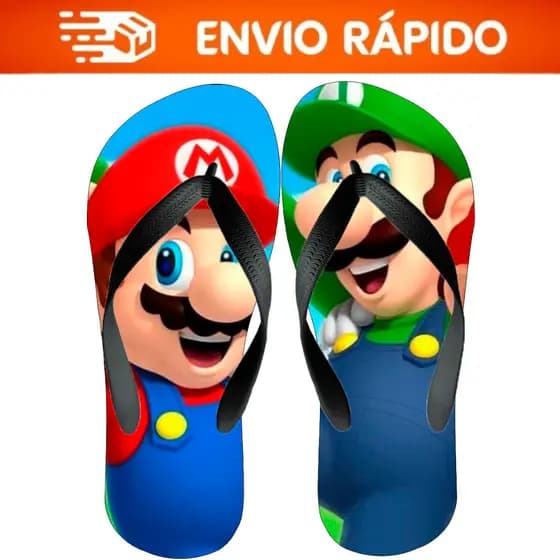 Chinelo Infantil Jogo Gamer Super MárioChinelo Gamer Infantil Super Mario Bros Leve e Antiderrapante Modelo moderno