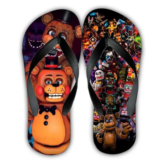 Chinelo Five Nights at Freddy’s unissex infantil e adulto estampado Visual diferenciado