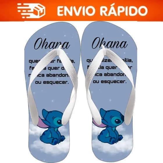 Chinelo Lilo e Stitch Feminino Adulto Unissex Conforto Diário Antiderrapante Excelente conforto