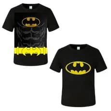Batman - CAMISETA Fantasia Infantil Personagens Meninos Naruto Hulk Homem Aranha Marwel Thor