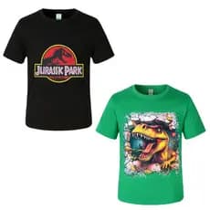 JURASSIC Dinossauros - CAMISETA Fantasia Infantil Personagens Meninos Naruto Hulk Homem Aranha