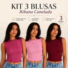 Blusa feminina, Regatinhas Feminina, Regata Básica, blusinha, Blusa Ribana Premium com Babado Delicado, semi cropped