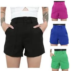 Short Alfaiataria Social Cintura Alta Botão Ziper Tendencia Blogueira PROMÇÃO!!