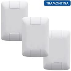 Kit 3 Unidades Placa Cega Espelho Para Parede 4x2 Tramontina Aria Branca 57203001