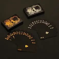 Jogo De Cartas Baralho Cartão Black e Ouro Para Jogos Truco Poker e Tabuleiro à Prova D'Água