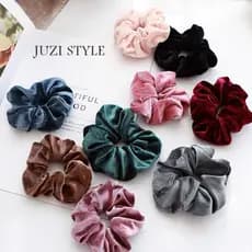 kit 12 unidades Scrunchies de Veludo elástico de cabelo DIVERSAS CORES