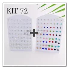 Kit Com 72 Pares de Brincos Ponto de Luz / Tamanho em ordem Crescente