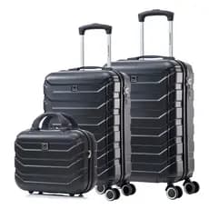 Kit Malas Bordo Viagem Avião Bagagem de Mão Rodinhas 360 ABS Rígido ANAC Regulamentada