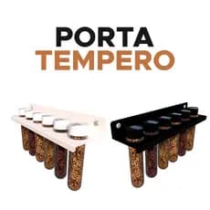 Porta Tempero de Parede Suspenso Acrílico Cozinha 6 Recipientes - Promoção