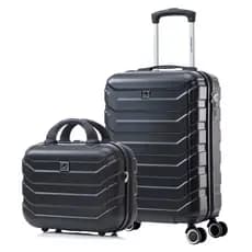 Kit Mala e Frasqueira de Bordo 10kg Rodinhas 360 ABS Rígido Bagagem de Mão Avião Viagem