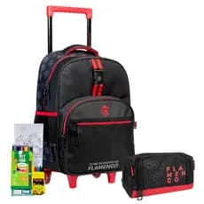 Mochila Rodinha Infantil Escolar Rubro Negro Clube De Regatas Do Flamengo Times Meninos Oficial