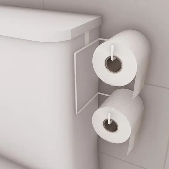 Suporte de Papel Higiênico Banheiro Acoplado 2 Rolos Aço
