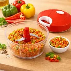 Mini Processador Triturador De Alimentos Manual 3 Lâminas Picador Cortador Temperos Cozinha