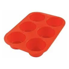 Forma Para Cupcake Muffin Bolinho Bolo Em Silicone 6 Cavidades vai ao forno e microondas