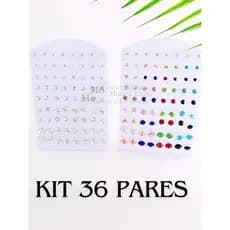 kit 36 Pares de Brincos Atacado Ponto de Luz / Revenda / Tamanho em ordem Crescente