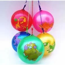 Kit 5 Bolas de Borracha Poing Poing com Cordao Mola 23cm Bolas Infantil.