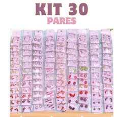 Kit 30 Pares de Brincos / 10 Cartelinhas com 3 Pares Cada a pronto entrega