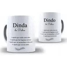 Caneca Dinda e Dindo – Personalizada Com Nome Para Presente Convite Madrinha e Padrinho De Batismo