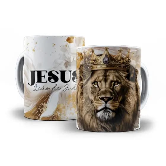 Caneca Gospel Leao Jesus Personalizada