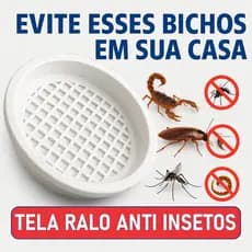 Tela Ralo Protetor Contra Insetos Escorpião Dengue Barata 10cm ou 15cm Branco e Previne Entupimento