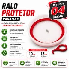 Kit com 04 Tela Ralo Protetor Contra Insetos Mosquito Dengue Barata Escorpião 10cm ou15Cm Paramax