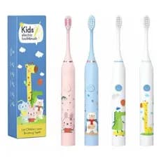 Escova de Dentes Elétrica Infantil Recarregável Bivolt USB + 4 Refis 500mAh 22cm Ultra Macia