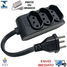 Mini Extensão Multiplicadora de Tomadas Bivolt Adaptador de Tomadas 3 pinos Benjamin