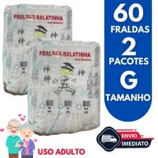 Fralda Descartavél Segunda Linha Blatinha Kit Com 2 Pacotes Uso Adulto - Tamanho G