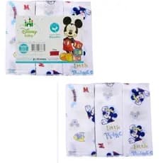 Pano De Boca Babete Mickey Disney - Kit C/ 3 Unidades