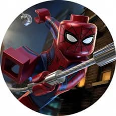 Painel Redondo Lego Homem-Aranha Spidey Friends Personalizado 50x50cm – Decoração Spider man