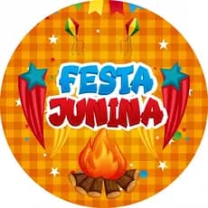 Painel Redondo Festa Junina Personalizado 50x50cm – Decoração Arraiá
