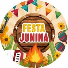 Painel Redondo Festa Junina Personalizado 50x50cm – Decoração Arraial