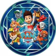 Painel Redondo Patrulha Canina Ryder Chase Marshall Skye Personalizado 50x50cm – Decoração PAW Patrol