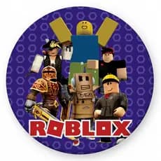 Painel Redondo Tecido Roblox Robux Menino Blox Fruits Personalizado 50x50cm – Decoração Gamer