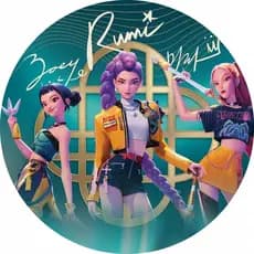 Painel Redondo Tecido Guerreiras do K-Pop HUNTR/X Saja Boys Personalizado 50x50cm – K-Pop Decoração Demon Hunters