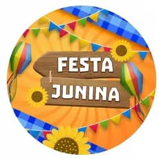 Painel Redondo Festa Junina Personalizado 50x50cm – Decoração São joão